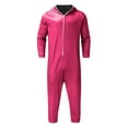thumbnail image 4 of Womens One Piece Jumpsuits Zip-Up Pajamas Casual Hooded Onesies Long Sleeve Jogger Playsuits Loungewear with Pockets Hot Pink, S, 4 of 7