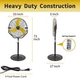 thumbnail image 3 of HiCFM 30 inch Tilting Pedestal Fan, 3-Speed 7600 CFM High Velocity Stand Up Fan with 1/3 Powerful Motor for Commercial Industrial Warehouse Gym Garage - UL Safety Listed, 3 of 8