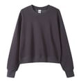 thumbnail image 2 of Cropped Sweatshirts for Women Long Sleeve Crewneck Casual Plain Pullover Sweatshirts Fall Winter Clothes, 2 of 3