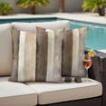 thumbnail image 2 of Outdoor Pillow Cover Abstract Brown off White Stripes Set of 2 Waterproof Throw Pillowcases Painting Art Decorative Patio Furniture Pillows for Couch Garden Indoor & Outdoor Use, 2 of 9