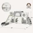 thumbnail image 2 of Pirecart 10 in 1 Toddler Slide Playset, Kids Climber Slide Indoor Outdoor Playground with Drawing Board, Tunnel & Storage,for Age 3+, Grayish White, 2 of 8