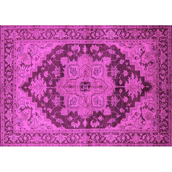 Ahgly Company Indoor Rectangle Oriental Pink Industrial Area Rugs, 6' x 9'