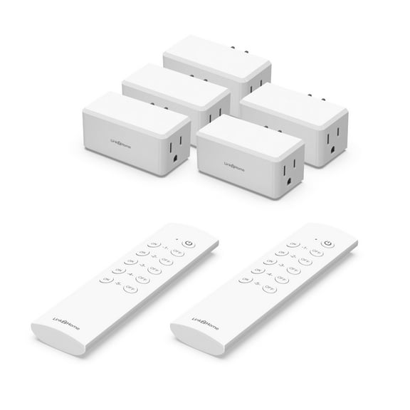 Link2Home 5-Outlet Wireless Remote Control Set with 2 Remotes for Easy Control of Indoor/Outdoor Devices