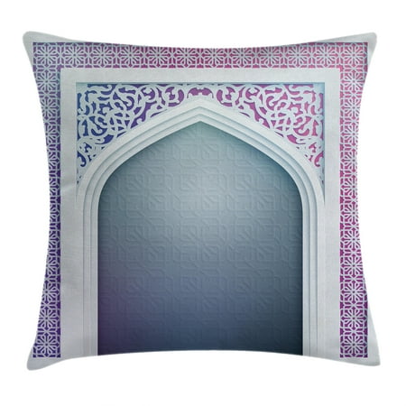 - Moroccan Throw Pillow Cushion Cover, Old Fashion Ottoman Arch Door Surrounded by Digital Featured Sacred Geometry Motif, Decorative Square Accent Pillow Case, 16 X 16 Inches, Mauve Grey, by Ambesonne