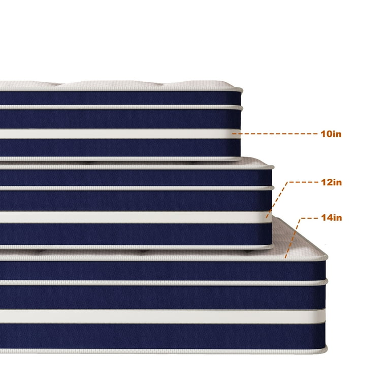 GUUKIN 14 inch Full Mattress, Memory Foam & Spring Hybrid Medium