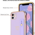 thumbnail image 3 of for iPhone 11 Case, Phone Case for iPhone 11 with Wristband Holder Heart Pattern Soft TPU Bumper Electroplated Shockproof Protective Women Phone Cover for iPhone 11 6.1'', Purple., 3 of 8
