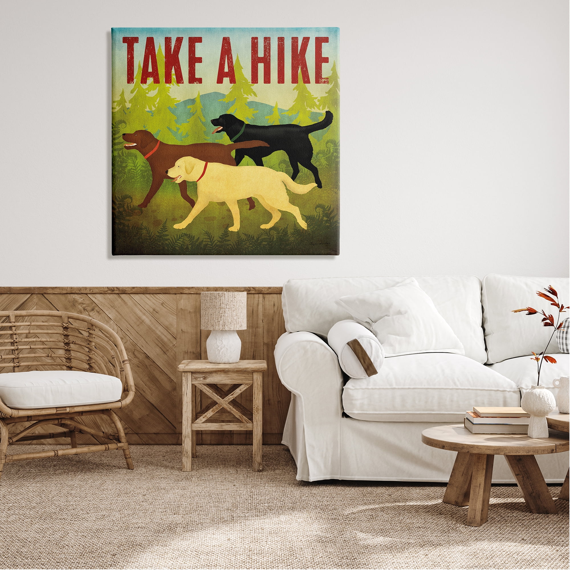 Stupell Industries Take a Hike Phrase Animals & Insects Painting Gallery Wrapped Canvas Print Wall Art, 36 x 36
