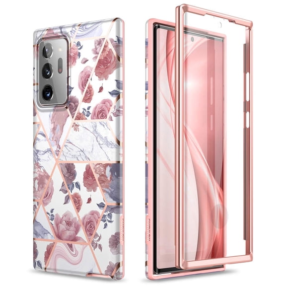 Phone Case for Samsung Note 20 Ultra 6.9-inch Screen Protected Case Rose Marble