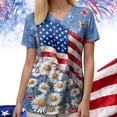 thumbnail image 6 of GEWSEY Scrubs for Women Patriotic Nurse Shirt 4th of July Plus Size V Neck Short Sleeve Scrub Top American Flag Nursing Tops (Sky Blue, S), 6 of 8