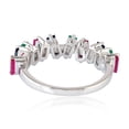 thumbnail image 2 of KIRAN FINE JEWEL Baguette Red Ruby Sapphire Band Ring 925 Silver Wedding Anniversary Engagement Women Gemstone Statement Jewelry Gift For Her, 2 of 5