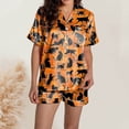 thumbnail image 2 of Womens Pajama Sets Two Piece Outfits Short Sleeve V Neck Shorts Set Comfortable Nightwear Green Womens Loungewear Set L, 2 of 6