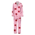 thumbnail image 5 of SJLDQY Valentines Women's Pajamas Set 2 Peice Pjs Set for Women Valentine's Day Bowknot Graphic Long Sleeve Pajama Tops Pants Soft Comfy Homewear Sleepwear Outfits, 5 of 6
