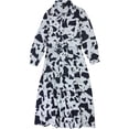 thumbnail image 1 of Alfani Vestido camisero con cinturón y estampado geométrico para mujer, azul, pequeño, 1 of 1