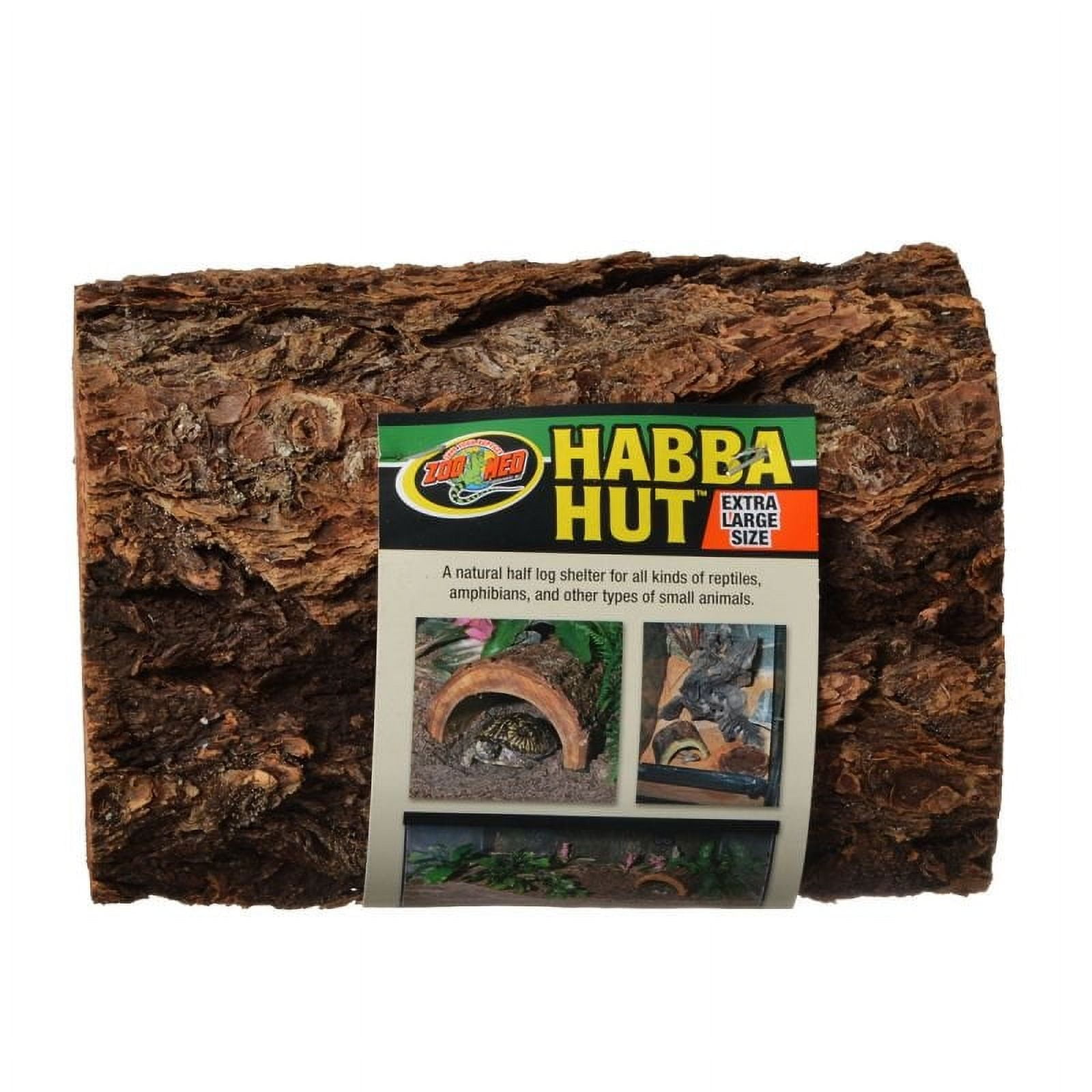 Zoo Med Habba Hut Natural Half Log Shelter for Reptiles, Amphibians, and Small Animals [shelters, Reptile Supplies] X-Large - 3 count
