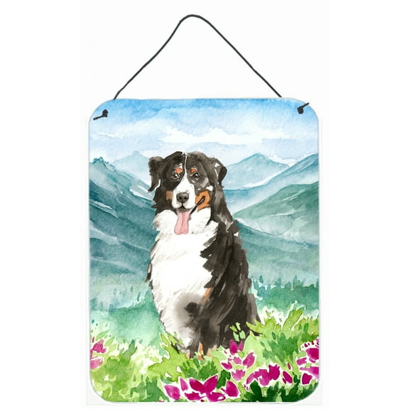 Mountain Flowers Bernese Mountain Dog Wall or Door Hanging Prints