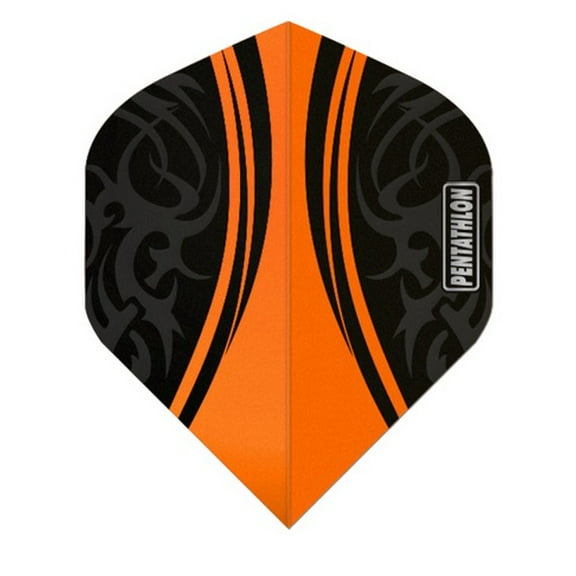 3 Sets (9 Flights) Pentathlon BLACK/ORANGE Standard Ex-Tough Dart Flights - 100 Micron
