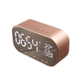 thumbnail image 1 of Altavoz Bluetooth portátil Soporte de temperatura Pantalla LED Radio FM Reloj despertador Reproductor de música estéreo inalámbrico, Oro rosa kenally EL2830-03B, 1 of 2