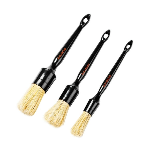 Suds Lab HD Intensive Brush Kit 3 Pack- Premium Boar's Hair Brushes - Scratch Free Design - Fine Detailing Brushes for Personal and Professional Use