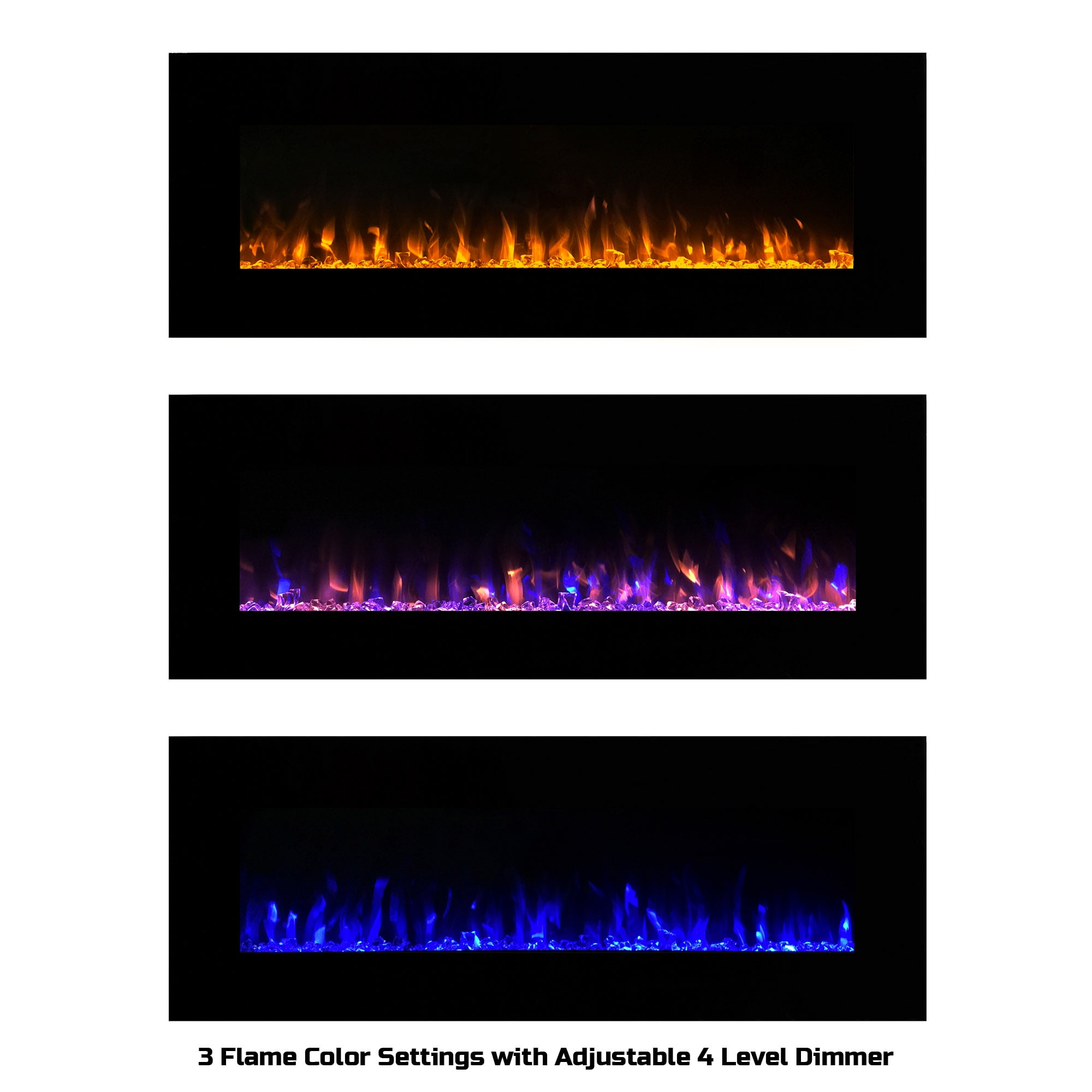 Electric Fireplace No Heat Decorative Wall Mounted Color Changing Electric Fireplace No Heat Decorative Wall Mounted Color Changing Led Fire And Ice Flames 54 Inch By Northwest Com
