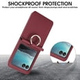 thumbnail image 3 of Allytech Wallet Case for Motorola Razr 40 Ultra with Ring, Hidden Credit Card Slots, Secure Finger Grip, Luxury PU Leather, Thin Shockproof Cover for Motorola Razr 40 Ultra - Winered, 3 of 6