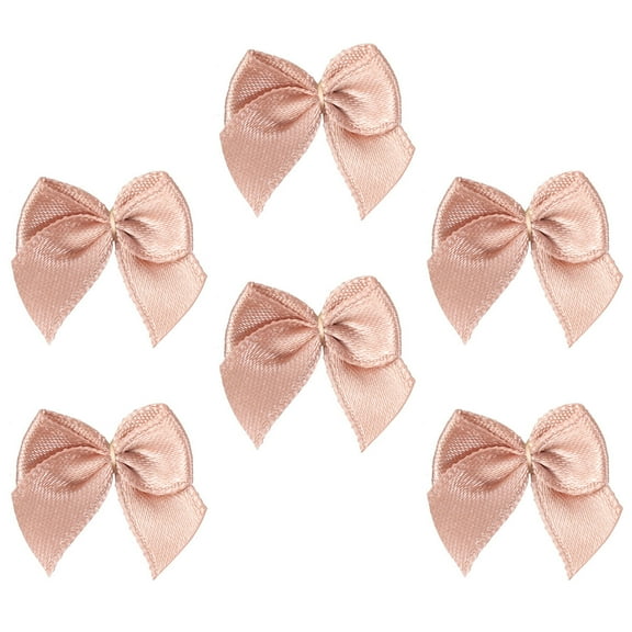 Masteelf  60 Pcs Bright Pink Ribbon Ribbons for Crafting Mini Bow Baby Girl Coffee