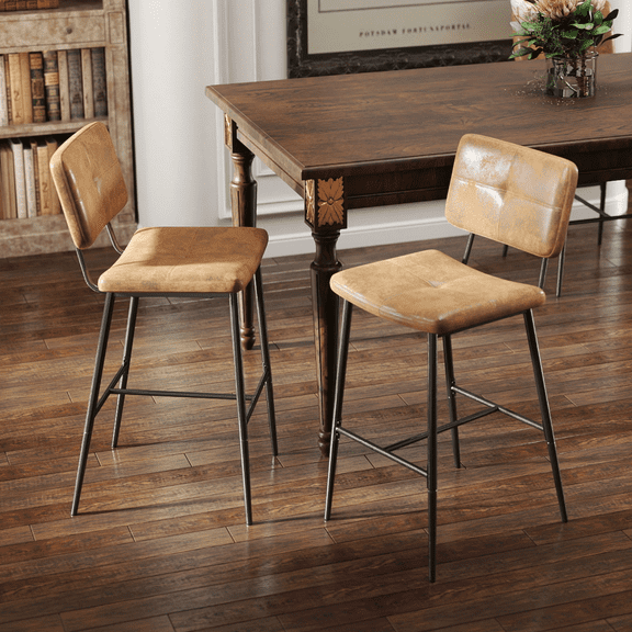 Homy Casa Luxurious Dining Chairs Set of 2, Mid Century Modern Suede Premium Comfort Style for Refined Dining Kitchen Experience, Brown