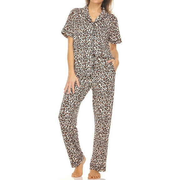 Flora Nikrooz Womens Plus Notch Collar 2-piece Pajama Set;XX-Large