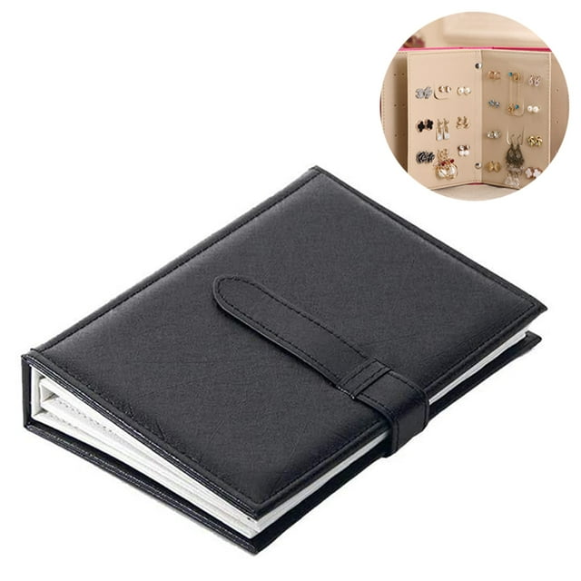 Organizador de pendientes, diseño de libro, soporte para pendientes, bisagra de viaje, pendientes de tuerca, sujetalibros, 42 pares Levamdar 2035326-2