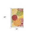 thumbnail image 3 of 3' X 4' Red Floral Non Skid Indoor Outdoor Area Rug, 3 of 6