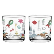 151st Kentucky Derby Scatter Print 10 oz. Rocks Glasses Two Pack