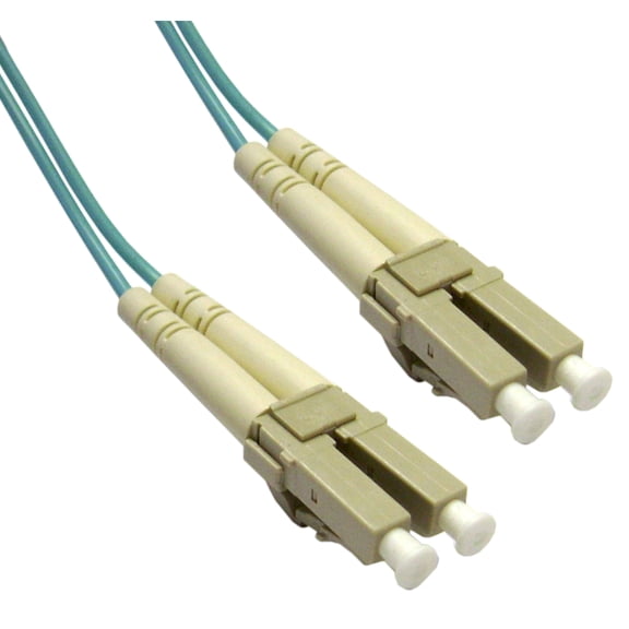 AddOn 5m LC Male to LC Male Aqua OM4 Duplex Fiber OFNR Riser-Rated Patch Cable