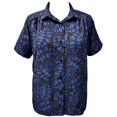 thumbnail image 1 of A Personal Touch Women's Plus Size Short Sleeve Button-Front Tunic with Shirring - Grey Bachman - 6x, 1 of 3