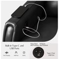 thumbnail image 6 of Modern Power Genuine Leather Recliner Chair with USB and Solid Wood Legs for Living Room Black, 6 of 8