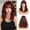 Copper Red, variant on Copper Red Shoulder Length Straight Synthetic Bob Wig with Bangs for Daily and Party Use