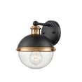 thumbnail image 2 of Millennium Lighting  Ellmira 1 Light Wall Sconce in Matte Black/ Aged Brass - 26, 2 of 5