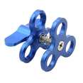 thumbnail image 3 of 2X Ball Clamp 3 Holes Diving Lights Arm Ball Butterfly Clip Mount Bracket for Action Camera Flashlight Tripod,Blue, 3 of 5