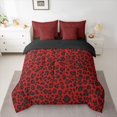 thumbnail image 2 of Homewish Leopard Print 7-Piece Twin Bedding Sets For Teens Boys Girls,Black Red Bedding Comforter Set,Abstract Geometric Breathable Sheet Sets,Breathable Home Decor,Reversible, 2 of 8