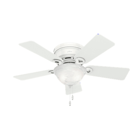Hunter 42 Conroy Snow White Ceiling Fan With Light Kit And Pull