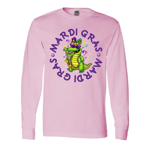 Inktastic Mardi Gras Party Alligator Long Sleeve T-Shirt