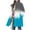 Sky Blue1, variant on Lmnyox Women's Flannel Coat Fashion Print Button Down Collared Overcoat Thick Thermal Winter Peacoat with Pocket