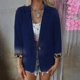 thumbnail image 3 of Gibobby Blazer de mujer elegante Chaquetas elegantes para mujer chamarra de solapa con muescas chamarra de hombro traje de trabajo(Azul,M), 3 of 4