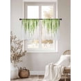thumbnail image 3 of Green Sheer Curtains 45 Inch Length 2 Panels Set, Summer Botanical Leaves Watercolor Voile Window Treatment Rod Pocket Small Kitchen Curtains Drapes for Bedroom 52"x45"x2, 3 of 7