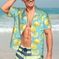 thumbnail image 7 of Kll Men'S Hawaiian Shirt Short Sleeve Button Down Beach Shirts-Yellow Lemon, 7 of 7