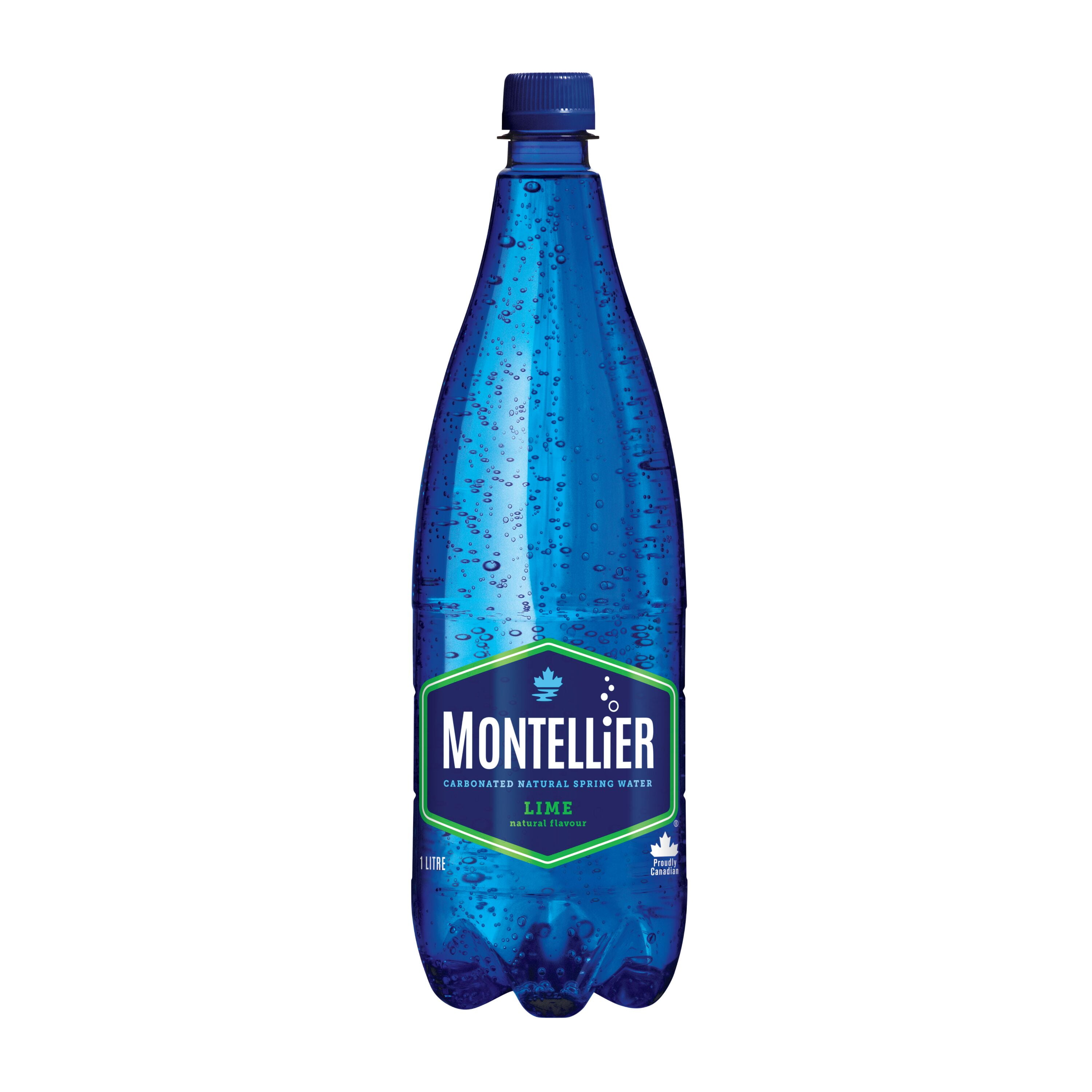 Montellier Lime Carbonated Natural Spring Water 1 L, Bottle, 1L
