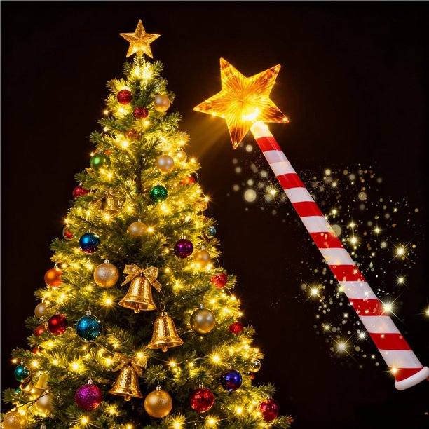 Varita mágica navideña, enchufe con control remoto inalámbrico para luces y decoraciones navideñas, kit de interruptor de varita mágica con control remoto, regalo de Navidad