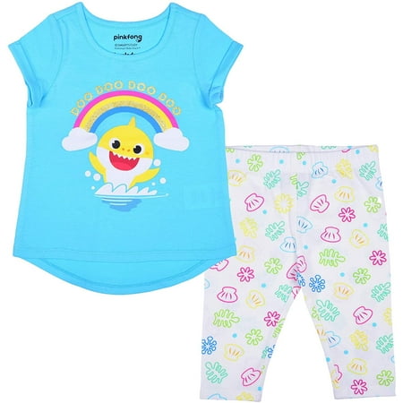 

Nickelodeon Baby Shark Girl s 2-Pack Tee Shirt and Leggings Set for Toddlers