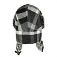 thumbnail image 2 of VOOPET Unisex Plaid Aviator Winter Trapper Hat With Ear Flaps Warm Trooper Ushanka Bomber Russian Hat (Black gray), 2 of 8