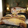 thumbnail image 4 of Manfei Mallard Duck Pattern 7-Piece King Bedding,Rustic Animal King Bed in a Bag,Black Reversible, 4 of 7
