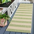 thumbnail image 2 of Safavieh Courtyard Ermintrude Striped Indoor/Outdoor Runner Rug, Beige/Sage Green, 2'3" x 8', 2 of 10