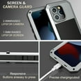 thumbnail image 5 of ELEHOLD for iPhone 15 Armor Case, Outdoor Sports 360° Full Body Protective Cover with Tempered Glass Screen Protector Heavy Duty Shockproof Rugged Metal Case for iPhone 15, Silver, 5 of 7